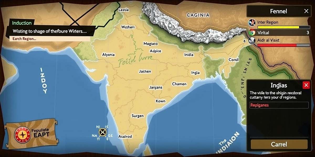 Fennel Adventure Master - World Map Fennel Adventure Master map showing different Indian regions
