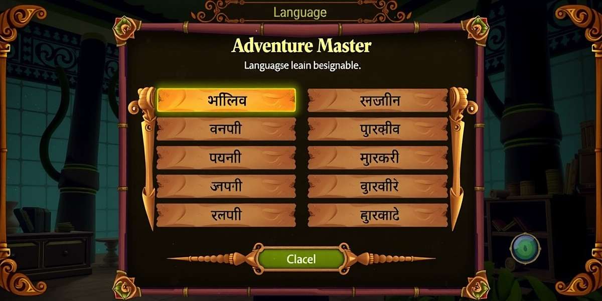 Fennel Adventure Master showing language selection screen with various Indian languages